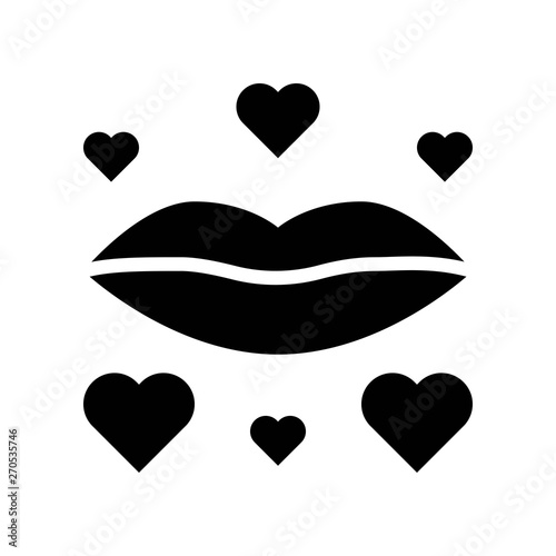 Kiss vector, Valentine and love related solid icon