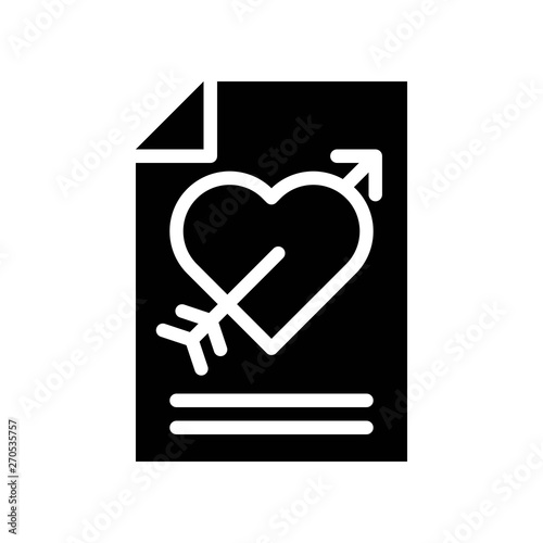Love letter vector, Valentine and love related solid icon