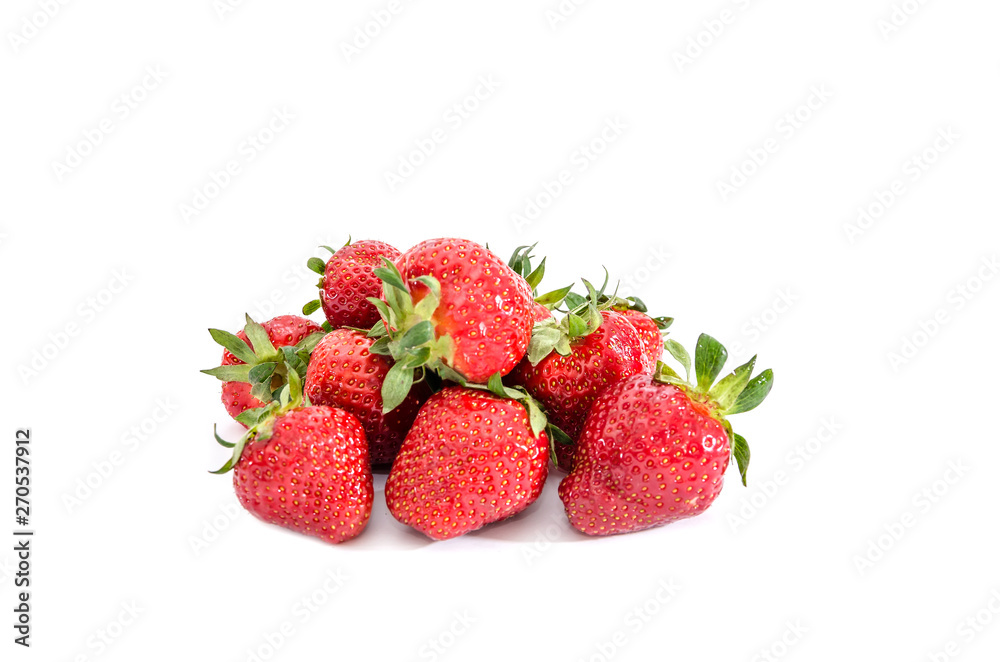 lots of strawberries close up on white background lots of strawberries close up on white background