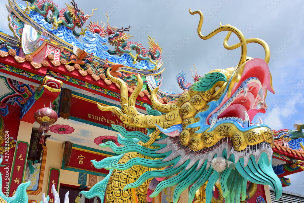 Shrine Statues Dragons Other Respectable Statues Chinese Art Thailand