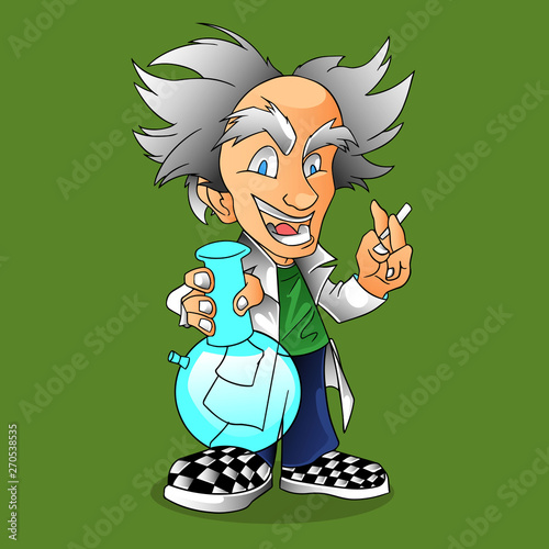  the crazy mascot character of the professor holding a bong