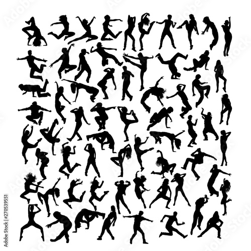 Break dancer Silhouettes, art vector design 