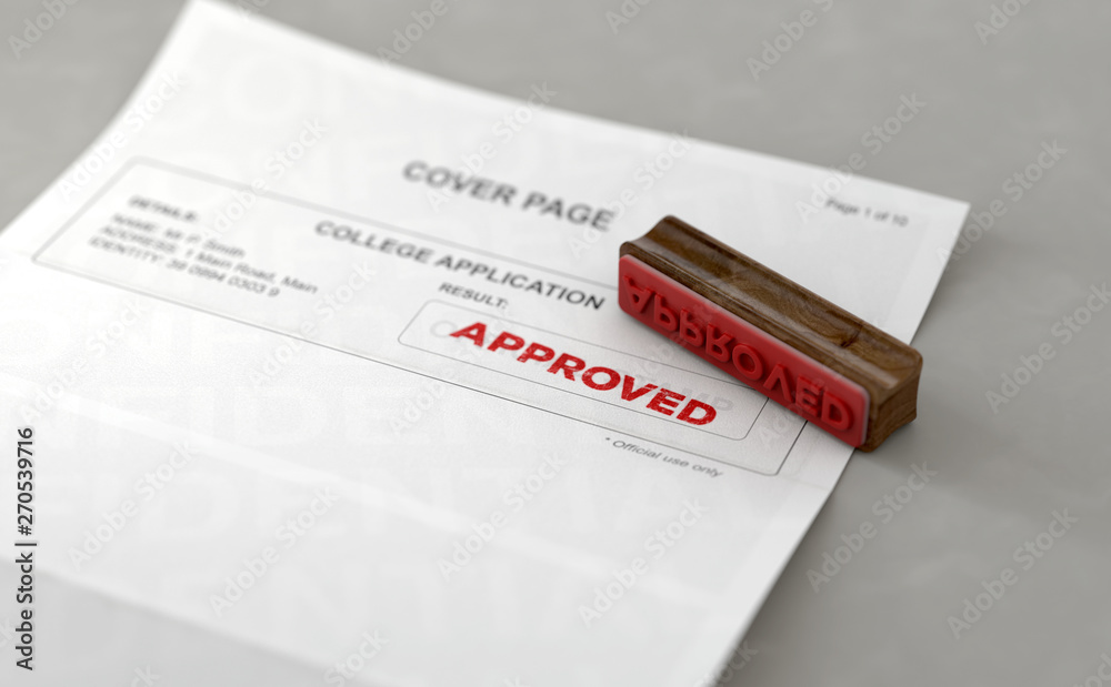 Approved Stamp And College Application Form Approved Stamp And College Application Form