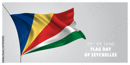 Free Download Seychelles happy flag day greeting card, banner, horizontal vector illustration - GFXLoad