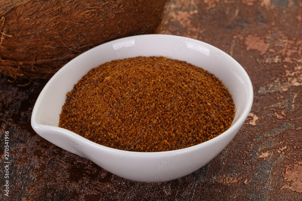 Coconut brown sugar in the bowl Coconut brown sugar in the bowl