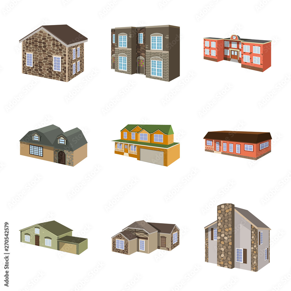 Vector illustration of building and home logo. Set of building and construction stock symbol for web. Vector illustration of building and home logo. Set of building and construction stock symbol for web.