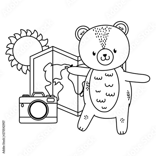 cute animal enjoying summer time cartoon