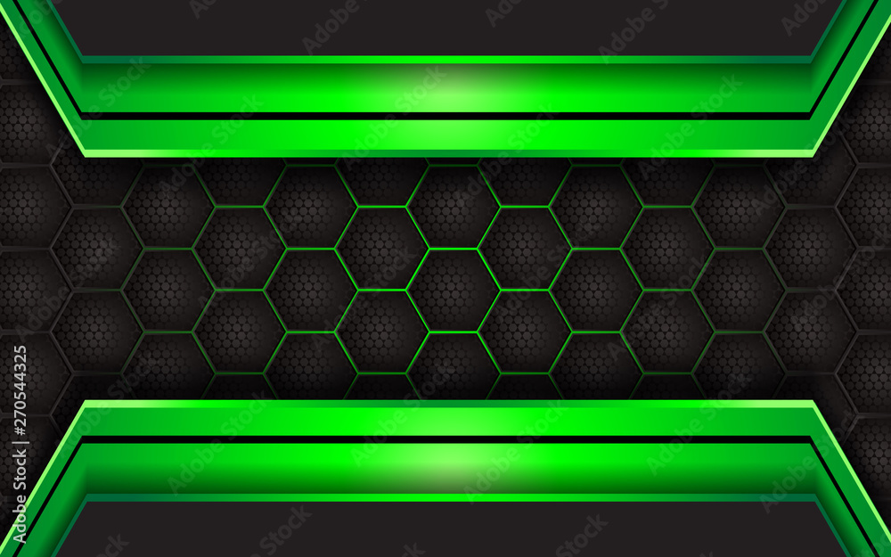 Abstract metallic green and black frame layout design tech innovation  concept background for wallpaper, brochure, cover, banner, advertising,  corporate. Layer on for text and background design Stock Vector | Adobe  Stock