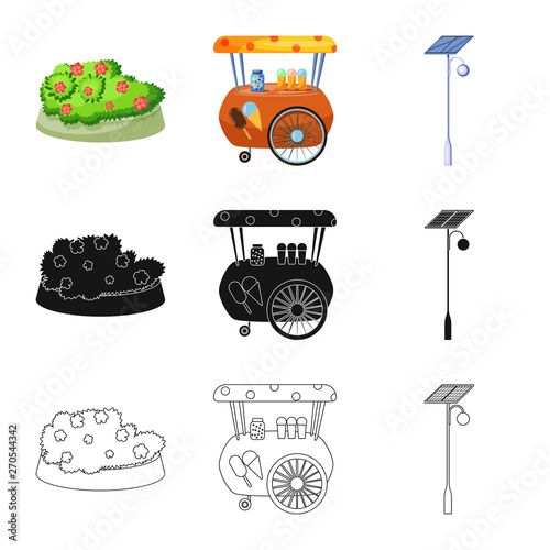 Vector illustration of urban and street sign. Collection of urban and relaxation vector icon for stock.