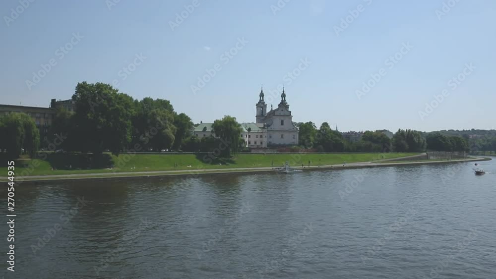 View on Vistula River and Church of St Michael the Archangel in Krakow View on Vistula River and Church of St Michael the Archangel in Krakow