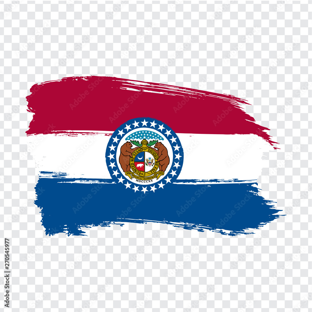 Flag of Missouri from brush strokes. United States of America. Flag Missouri on transparent background for your web site design, logo, app, UI. Stock vector. EPS10. Flag of Missouri from brush strokes. United States of America. Flag Missouri on transparent background for your web site design, logo, app, UI. Stock vector. EPS10.