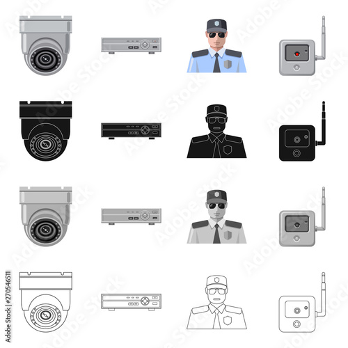 Isolated object of office and house logo. Set of office and system vector icon for stock.