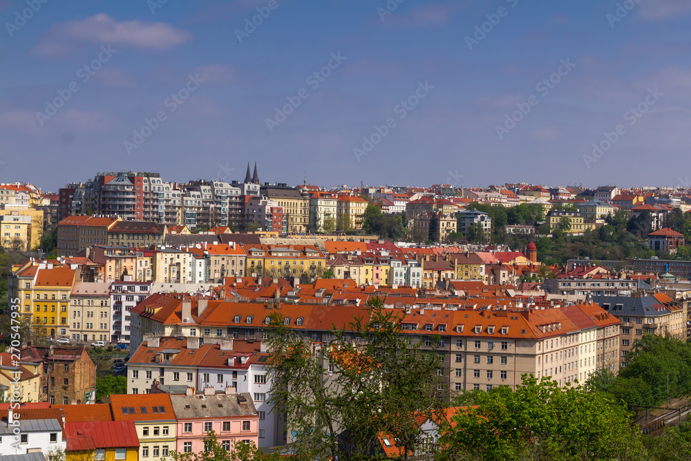 Prague cityscape with a view of many buildings