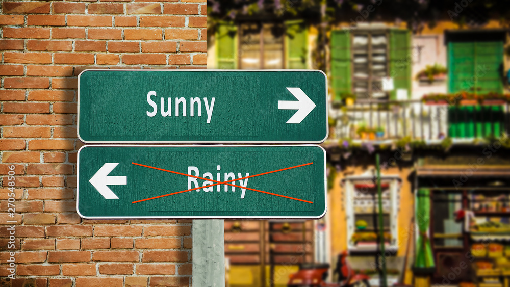 Street Sign Sunny versus Rainy Street Sign Sunny versus Rainy