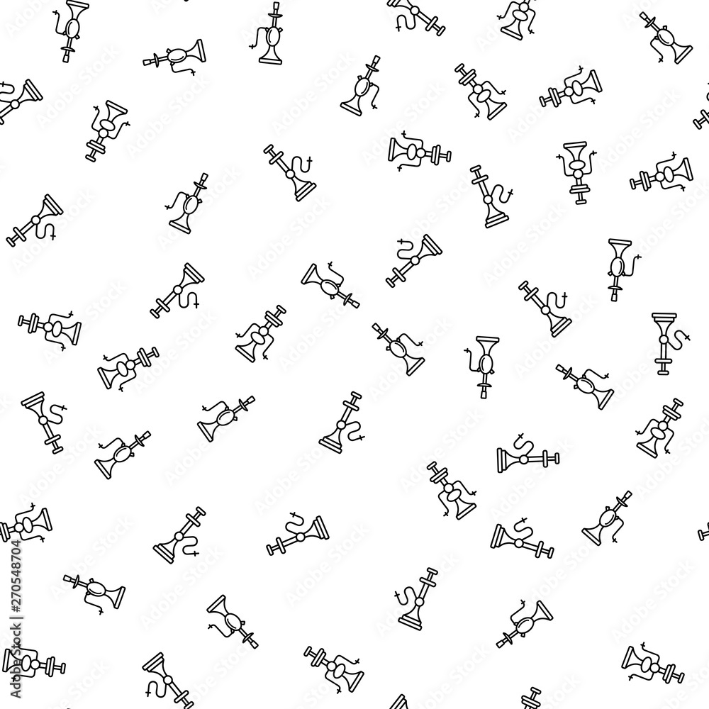 Cultural Oriental Hookah Seamless Pattern Vector. Nargile, Hubbly Bubbly, Shisha Hookah Monochrome Texture Icons. Turkish, Egypt And Lebanon Relaxation Aroma Tobacco Smoke Template Flat Illustration