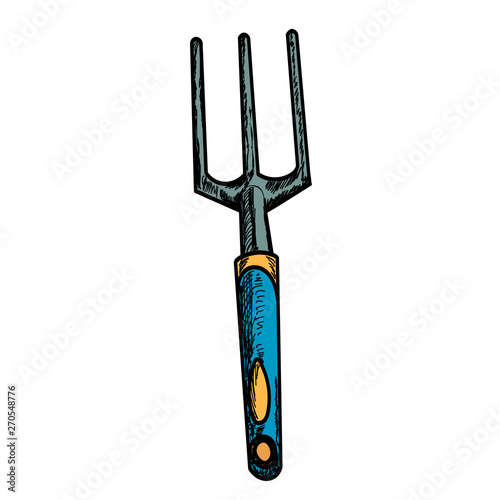 vector, isolated, garden tool, hoe