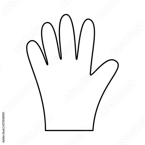 Line art black and white disposable glove