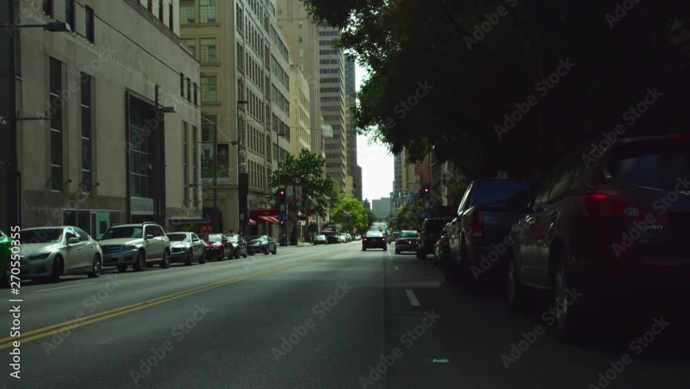 Steet view of urban downtown in city with people and cars. Steet view of urban downtown in city with people and cars.