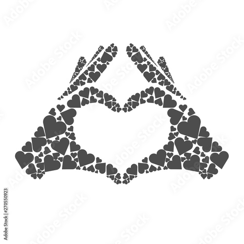 Hands made of hearts formatting or making a heart symbol