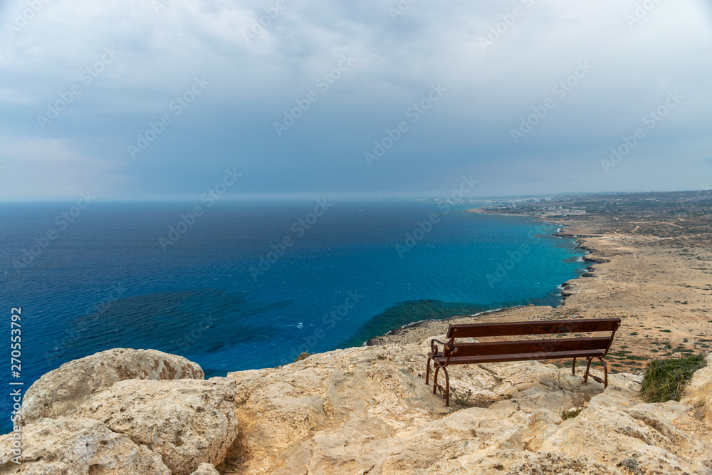Picturesque views from the top of the mountain on the Mediterranean coast.