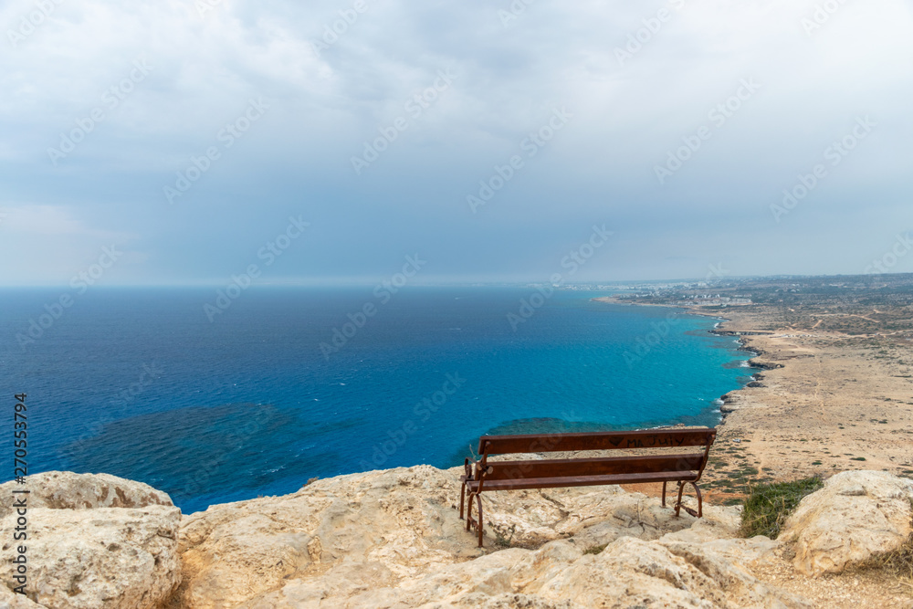 Picturesque views from the top of the mountain on the Mediterranean coast.