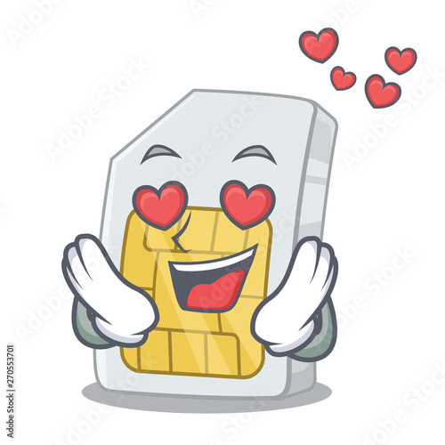 In love simcard isolated with in the cartoon