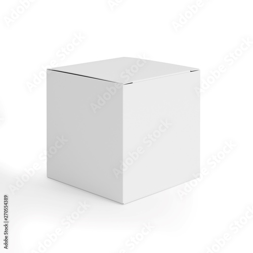 3d white blank product box