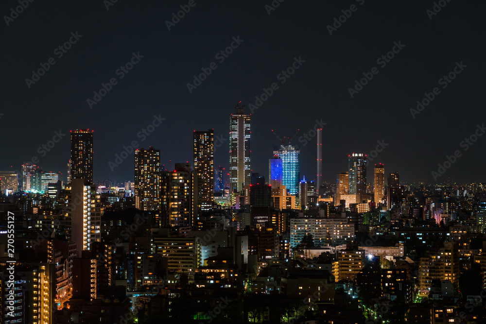 Night view of Ikebukuro modern skyline in Tokyo