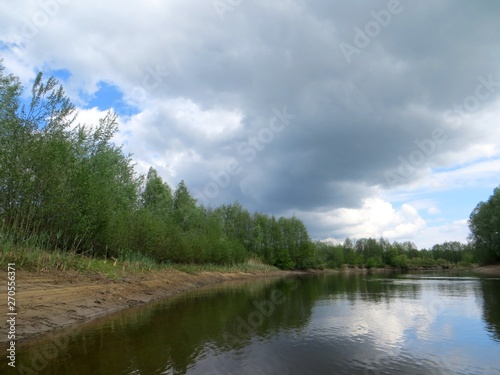 landscape with river and clouds