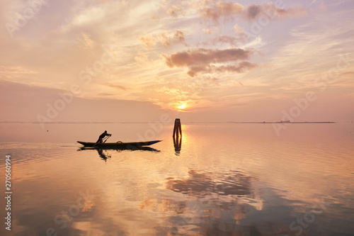 Rowboat on Laguna di Venezia, Burano, Venice, Italy