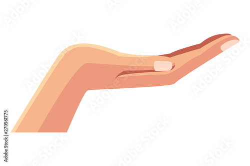 hand palm up icon cartoon
