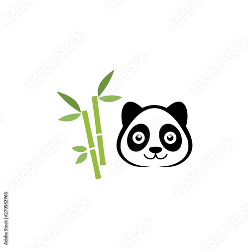 Fototapeta Naklejka Na Ścianę i Meble -  Panda and bamboo logo template