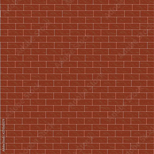 Brick wall of bricks. Grunge brown background. Illustration.