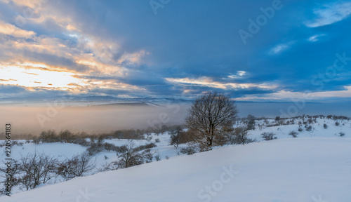 Winter mountain colorful sky and sunset © b. Sergiu