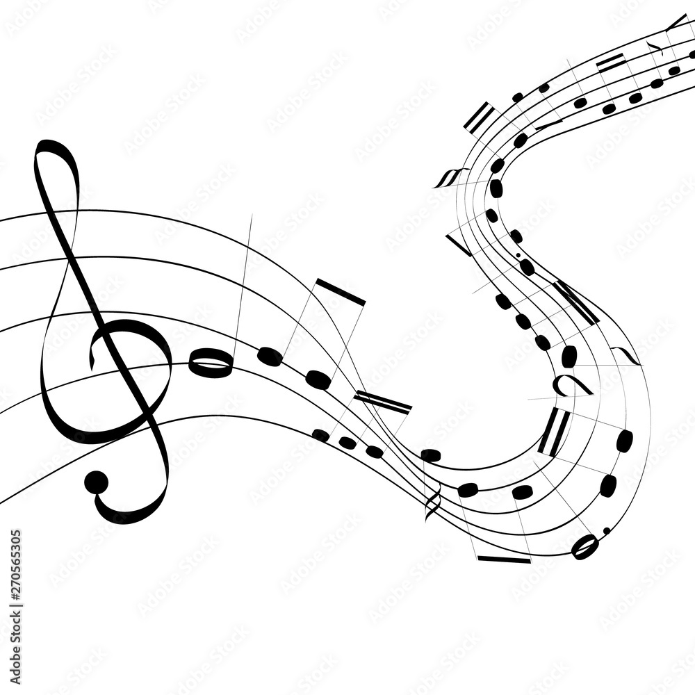 Music notes. Vector illustration of music notes on white background