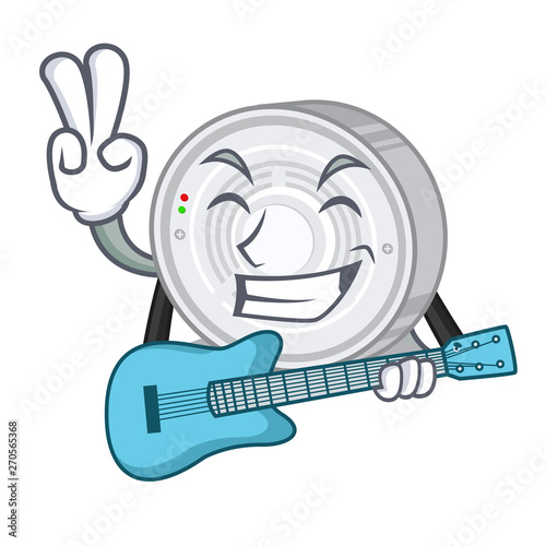 With guitar smoke detector in the cartoon shape