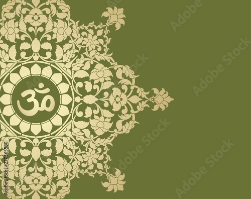 aum syllable, paisley design ,Hinduism, India	