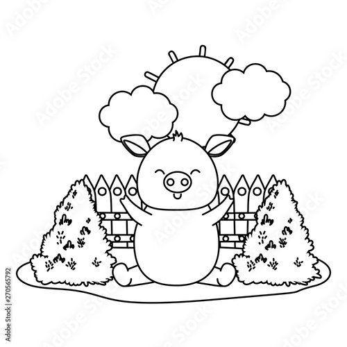 cute animal enjoying summer time cartoon