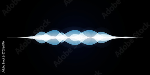 Personal assistant and voice recognition concept transparency logo. Vector illustration of soundwave intelligent technologies. 