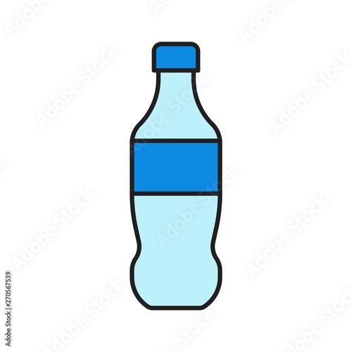 Plastic bottle vector illustration, filled style editable outline icon