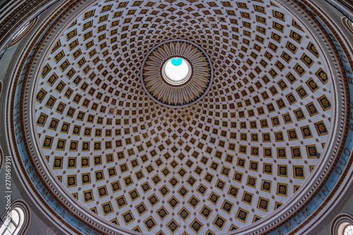 Obraz na płótnie The interior of the dome in Church of the Assumption of Our Lady (Rotunda), Malta w salonie