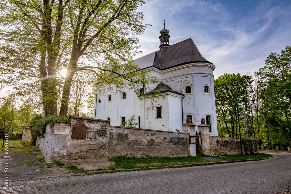 Roadside view of a quaint old rural church
