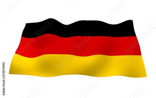 Flag of Germany. Wide format 3D illustration. State symbol of the Federal Republic of Germany. 3D rendering
