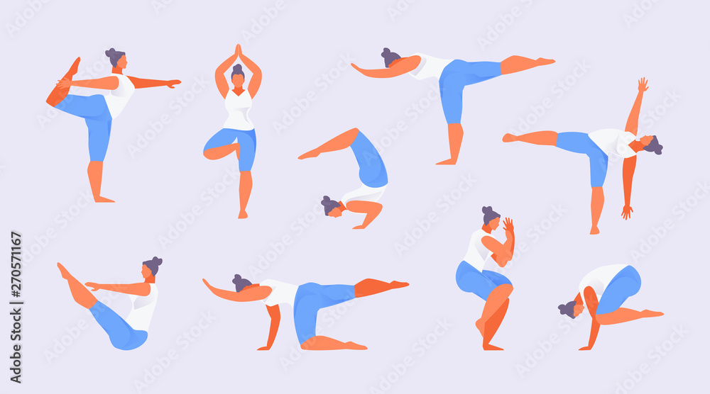 Asanas balance vector Asanas balance vector