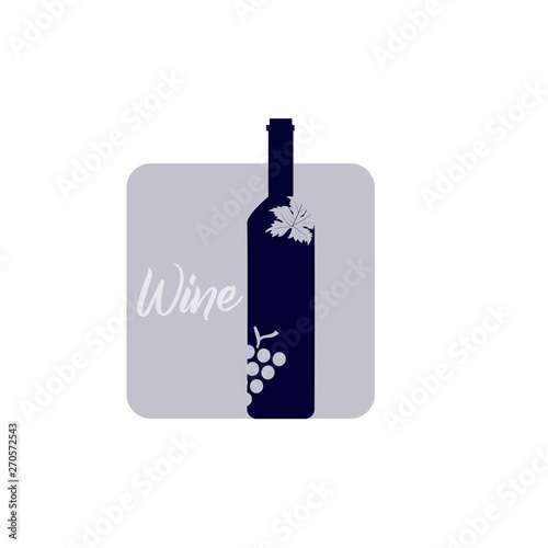 A bottle of wine is a beautiful logo for a wine shop. Alcoholic drink web icon - wine festival