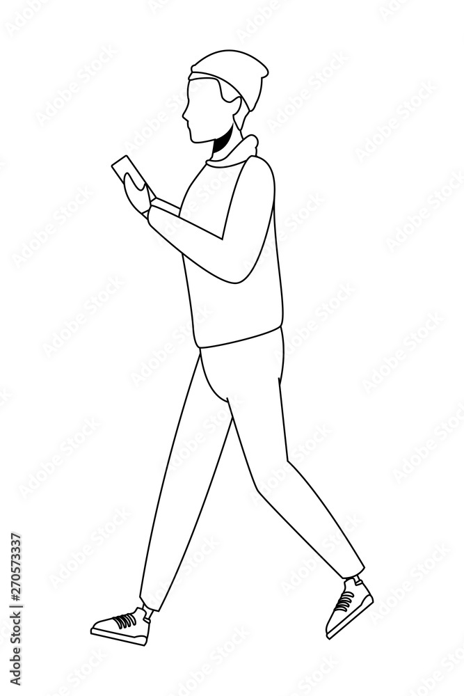 young man cartoon black and white young man cartoon black and white