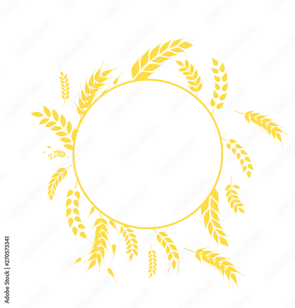 Wheat grains on round shape. The icon ready to use in your design. Vector icon can be used on different backgrounds. EPS10. Wheat grains on round shape. The icon ready to use in your design. Vector icon can be used on different backgrounds. EPS10.