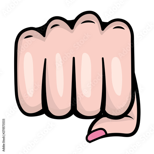 Pop art hand punch cartoon