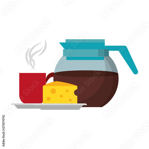 Breakfast morning food cartoons Vector illustration