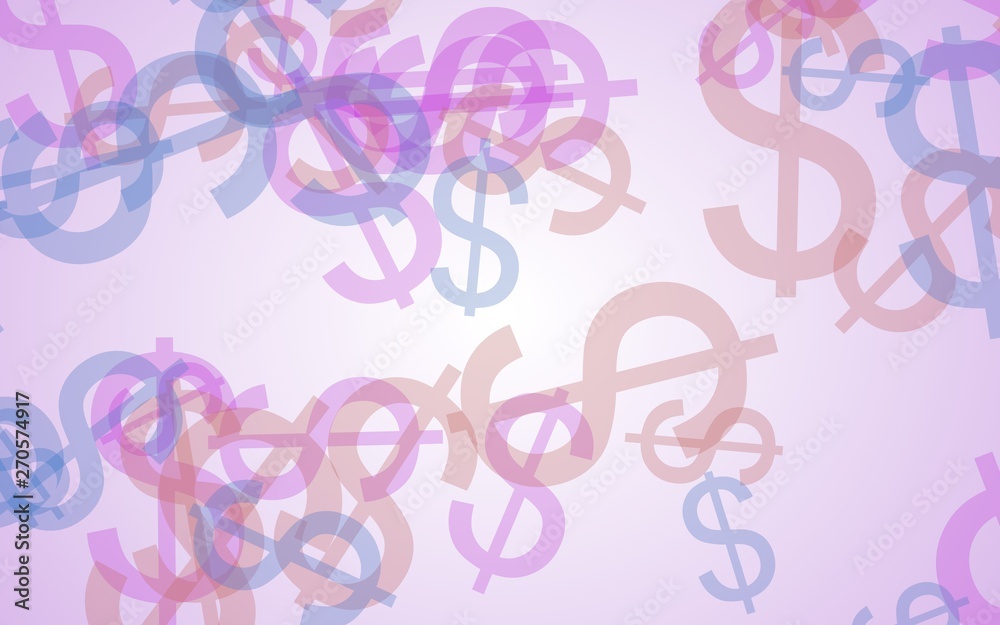 Multicolored translucent dollar signs on white background. Red tones. 3D illustration Multicolored translucent dollar signs on white background. Red tones. 3D illustration